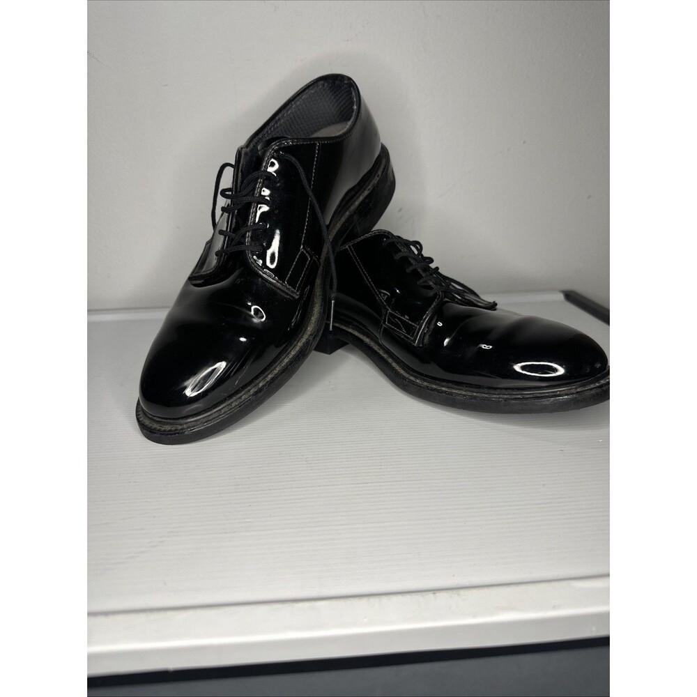 Bates High Gloss Black Oxford Mens Size 9D Military Police Dress Shoes 00941C